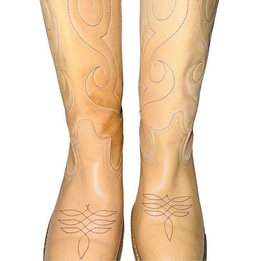 Vintage Acme Tan Leather Western Cowboy Cowgirl B… - image 3