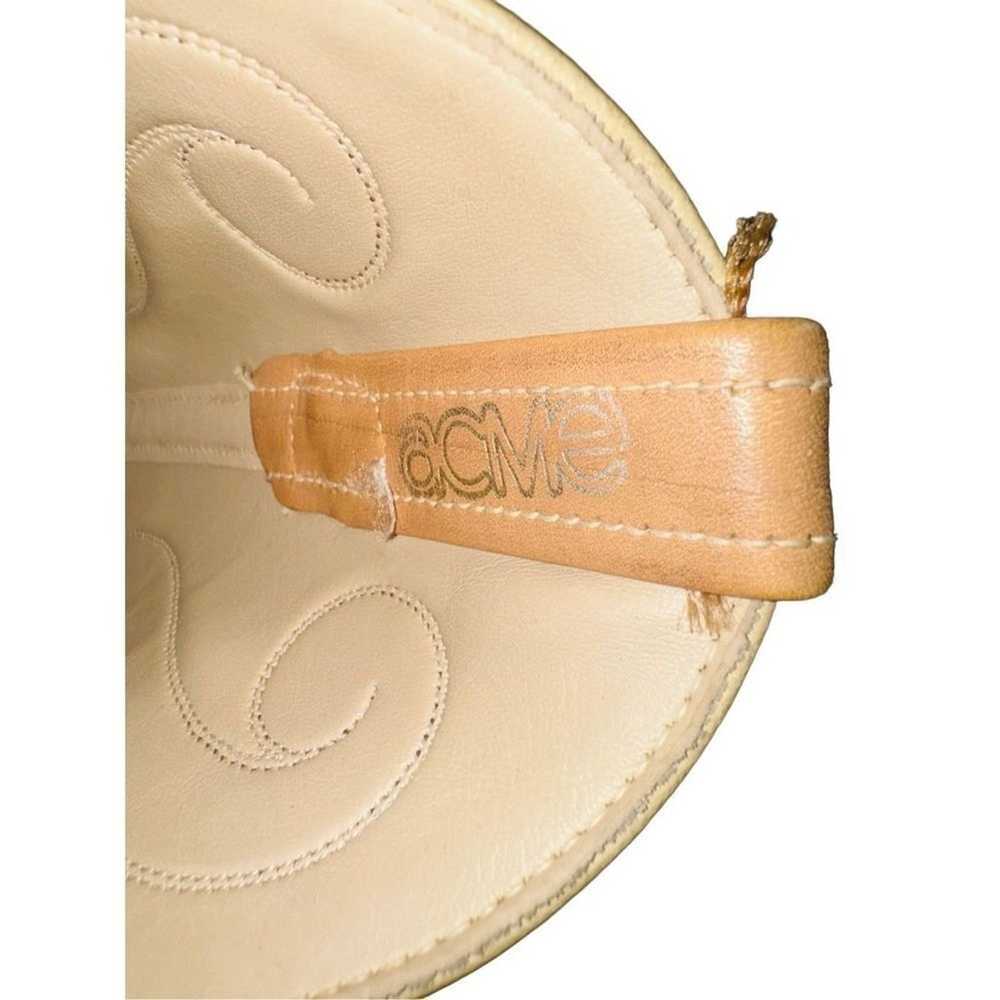 Vintage Acme Tan Leather Western Cowboy Cowgirl B… - image 4