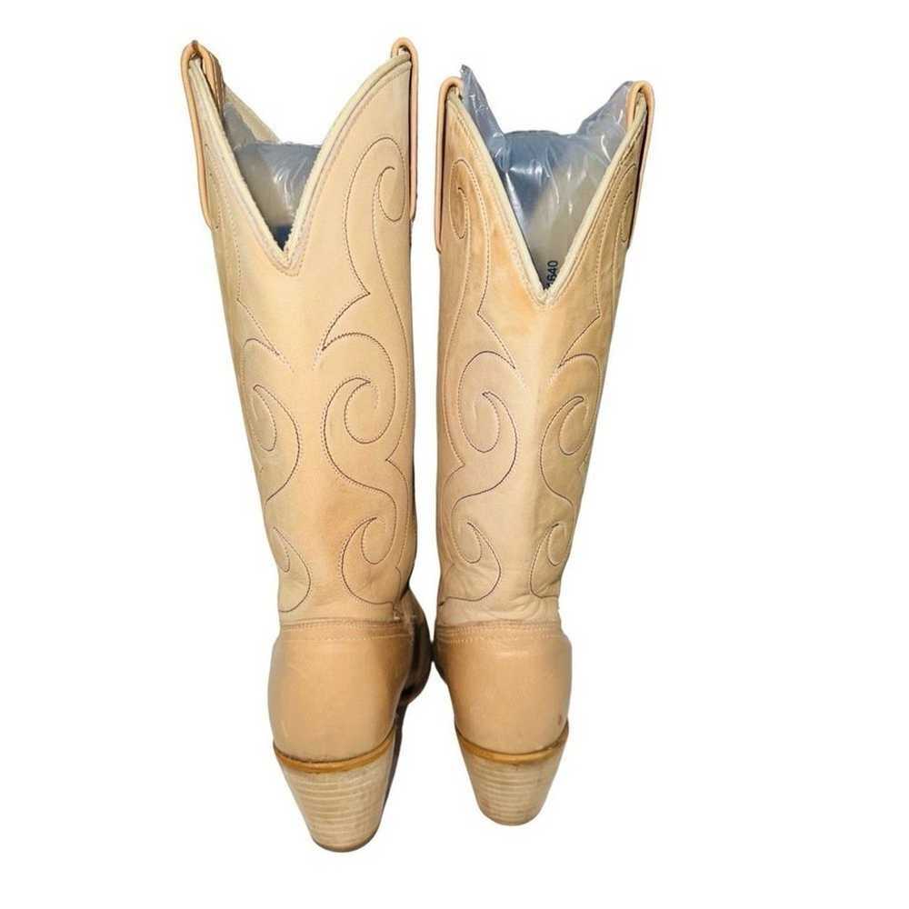 Vintage Acme Tan Leather Western Cowboy Cowgirl B… - image 8