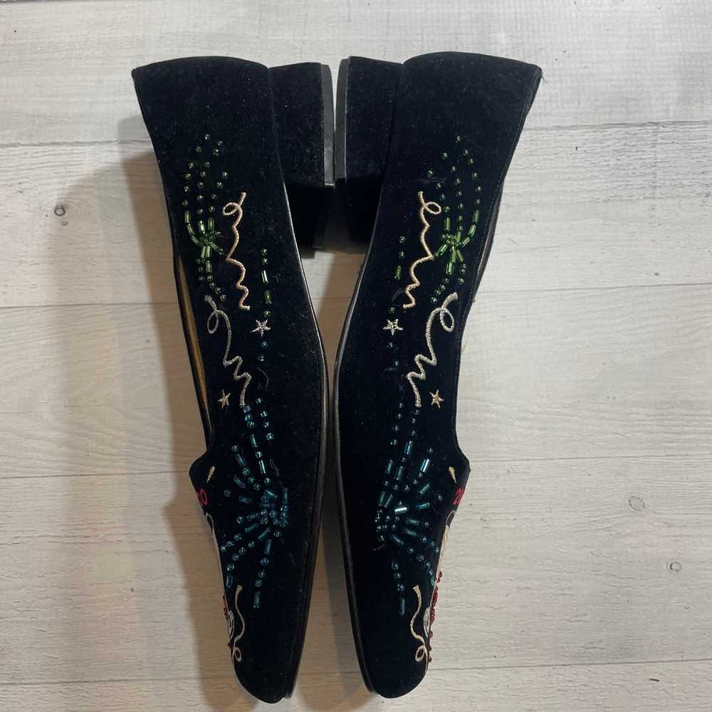 Vintage Nina Shoes Black Velvet Embroidered New Y… - image 6