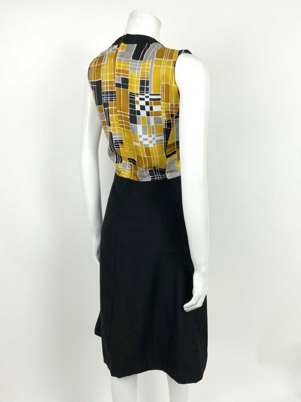 VTG 60s 70s MOD BLACK SILVER GOLD YELLOW GEOMETRI… - image 6