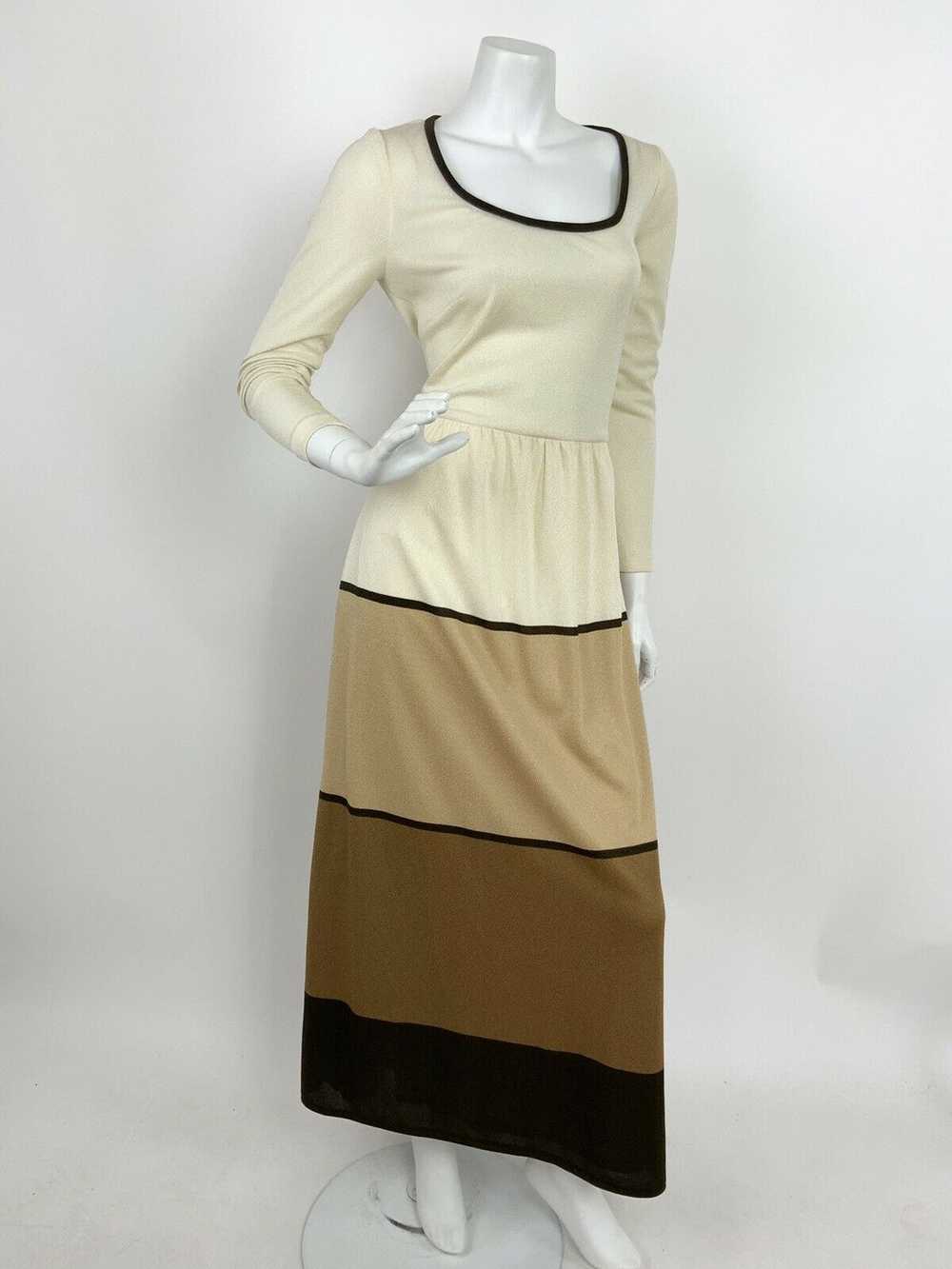 VTG 60s 70s CREAM BROWN GOLD COLOUR BLOCK FOLK BO… - image 5