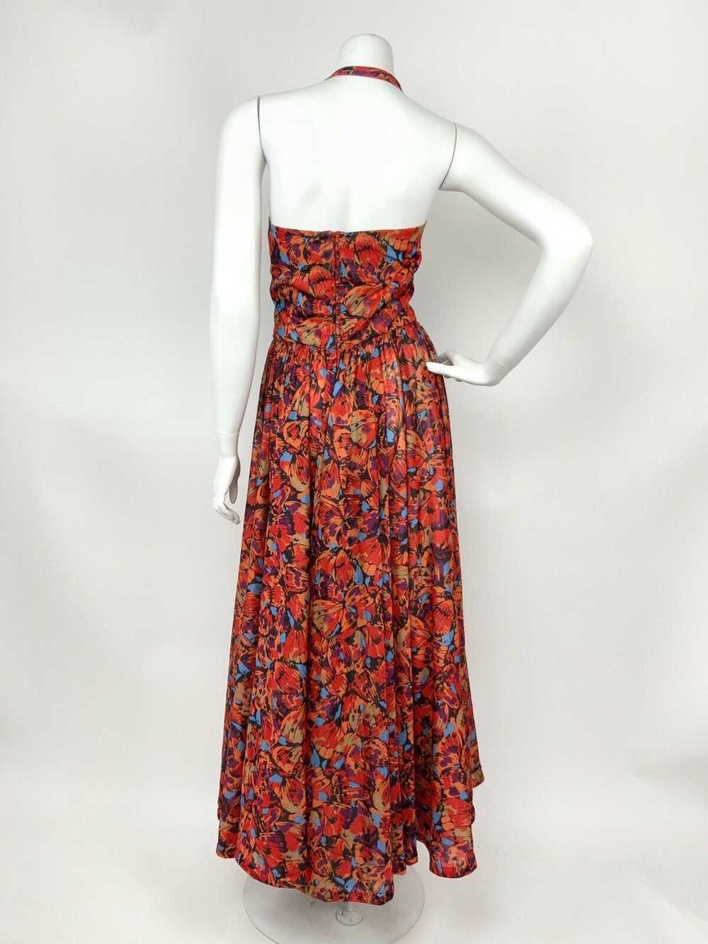 VTG 60s 70s RED ORANGE BLUE BLACK ABSTRACT BUTTER… - image 7