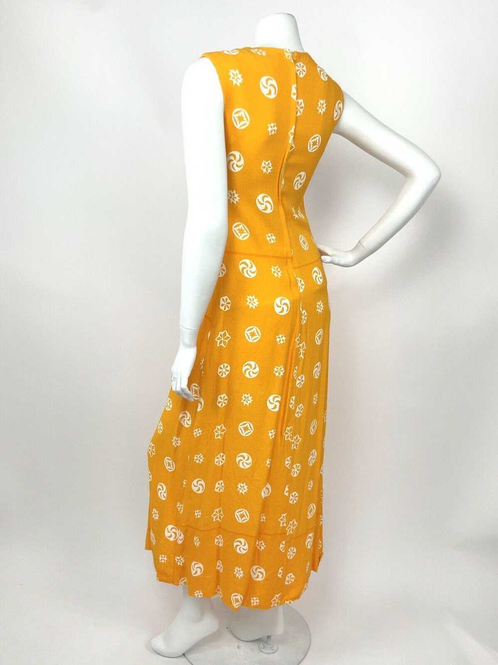 VINTAGE 60s 70s YELLOW ORANGE WHITE ABSTRACT STAR… - image 7