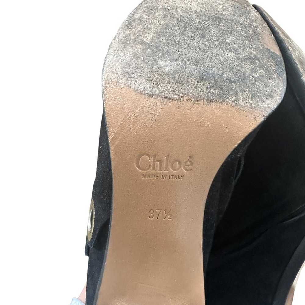 Chloe Grommet Embellished Black Suede Ankle Boots… - image 9