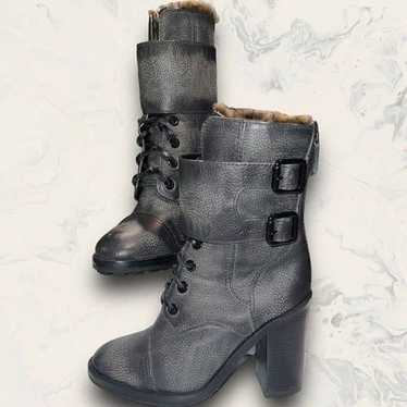 Tory Burch Broome leather heeled Combat Boots she… - image 1