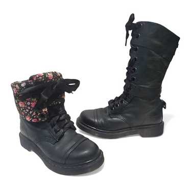 DR. MARTENS Triumph Boot Green Leather Floral Lini