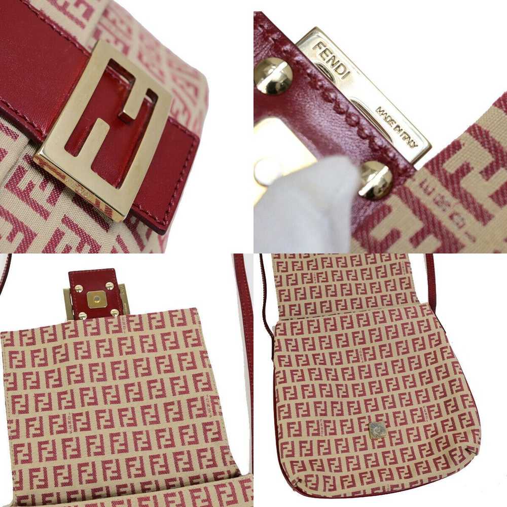 Fendi Zucchino Pink Canvas Handbag (Pre-Owned) - image 12