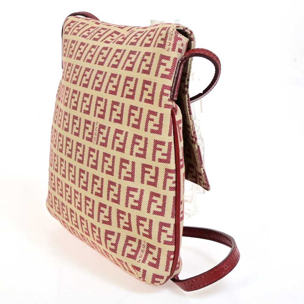 Fendi Zucchino Pink Canvas Handbag (Pre-Owned) - image 9