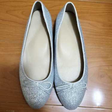 RANDA Silver Glitter Ballet Shoes with Ribbon - image 1