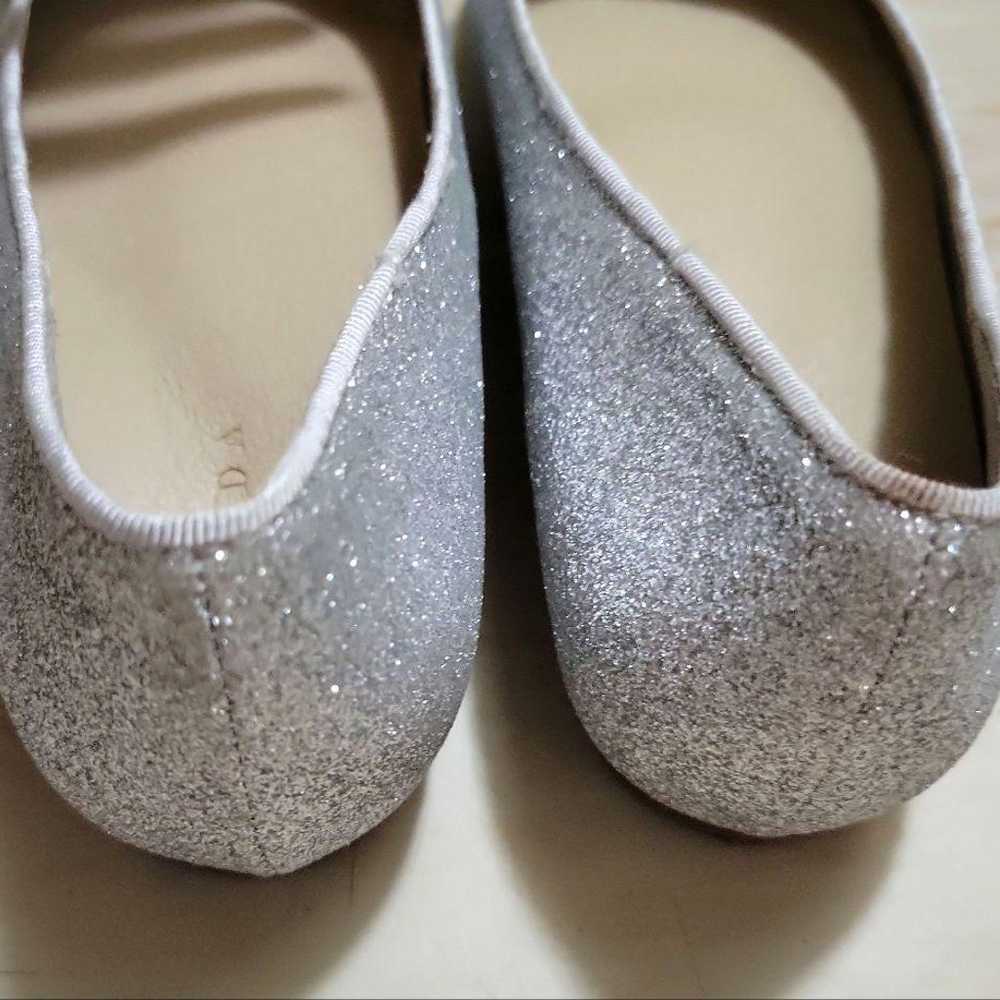 RANDA Silver Glitter Ballet Shoes with Ribbon - image 4