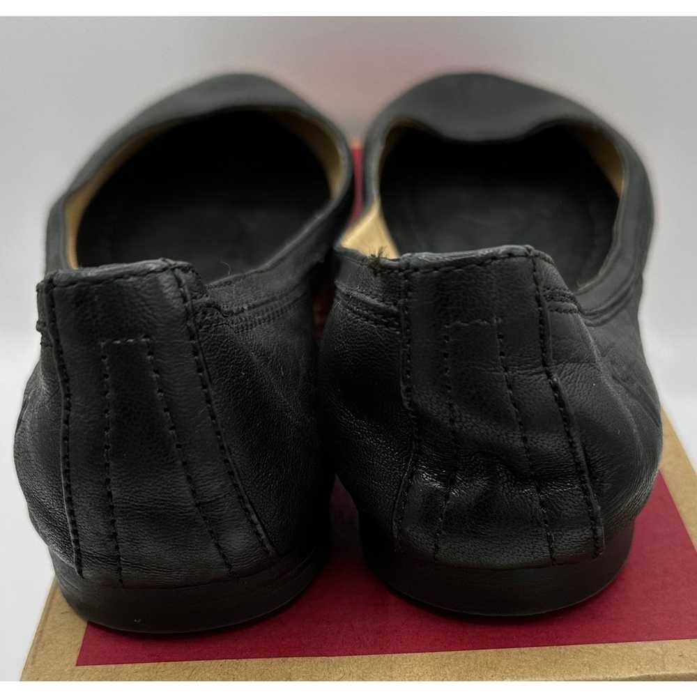 Frye Carson Black Leather Ballet Flats Shoes Size… - image 4