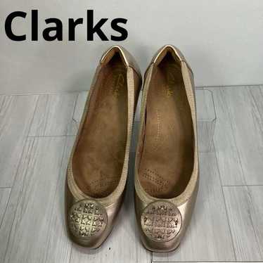 Clarks Flat Shoes, Size 23.5cm, Gold - image 1