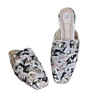 NEW Vince Camuto Lenja Faux Snakeskin Studded Mule