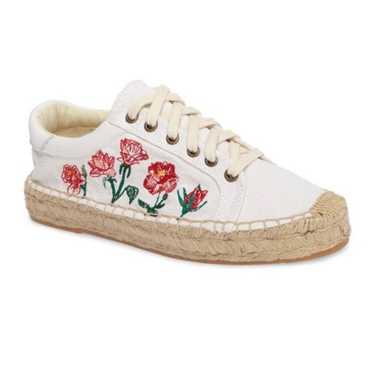 Soludos Cream Floral Embroidered Espadrilles 9