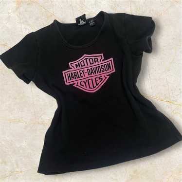 Y2K Harley Davidson baby tee