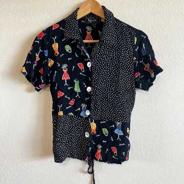 TWYLA&BLU Vintage 90s Short Sleeve Button Down Po… - image 1