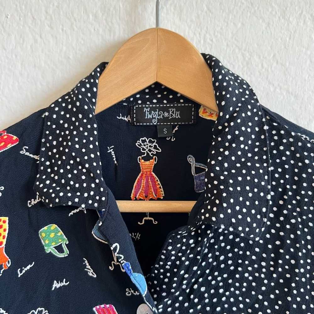 TWYLA&BLU Vintage 90s Short Sleeve Button Down Po… - image 3