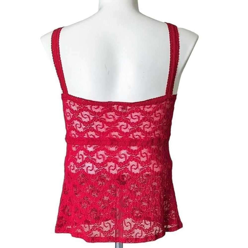 Vintage Y2K Lace Camisole Top Sheer Sleeveless Ba… - image 3