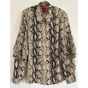 Vintage V Cristina Blouse Snake Skin Layered Ruffl