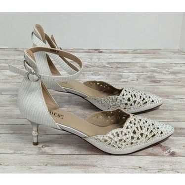 IDIFU Candice Womens Sz 9 White Rhinestone Pointed