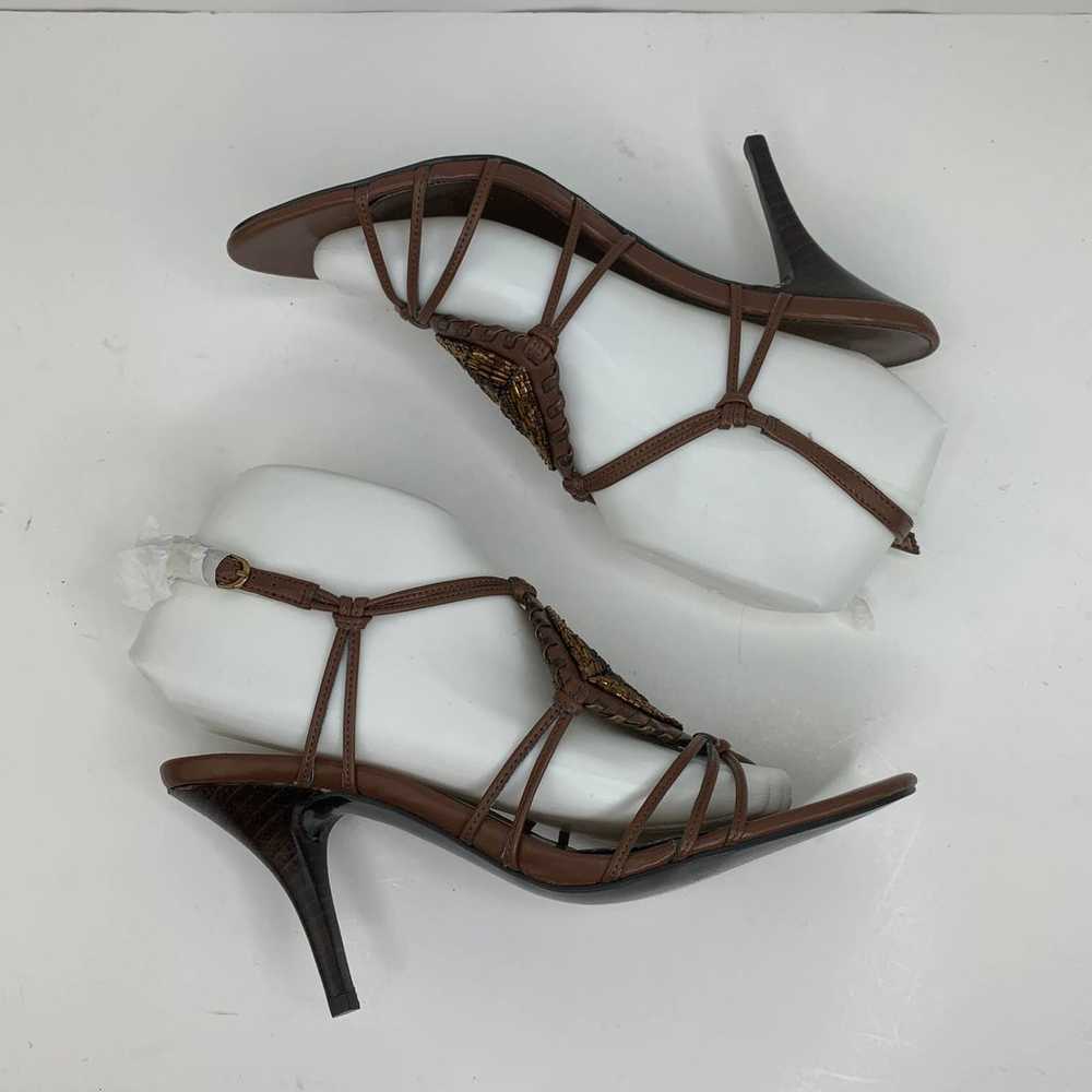 Carlos Santana Zing Brown Beaded Strappy Heels Si… - image 4