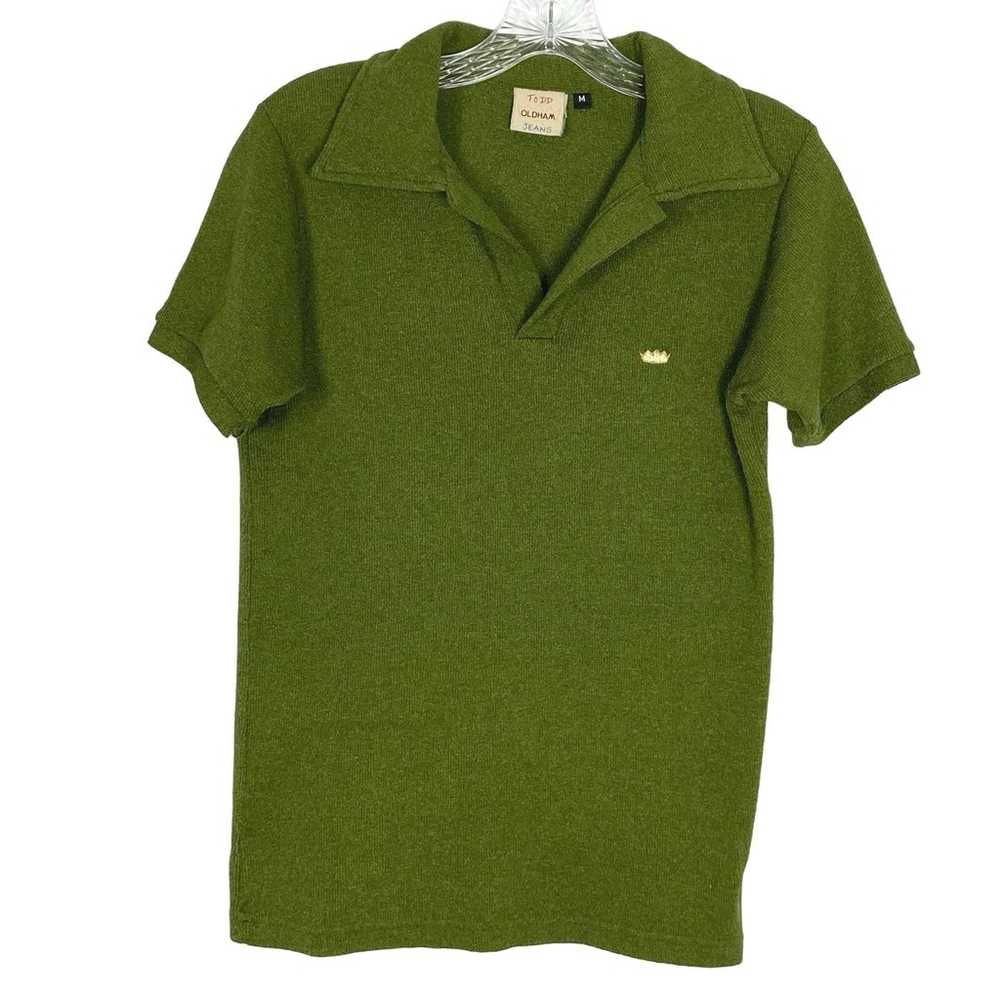 NWOT TODD OLDHAM Top M Vintage Polo Logo Short Sl… - image 1