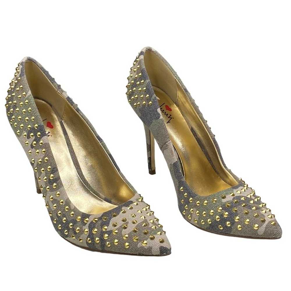 Luichiny Women’s Camouflage Gold Spiked 4” Heel P… - image 2