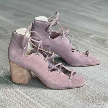 Vince Camuto Mauve Suede Open Toe Strappy Heels Wo