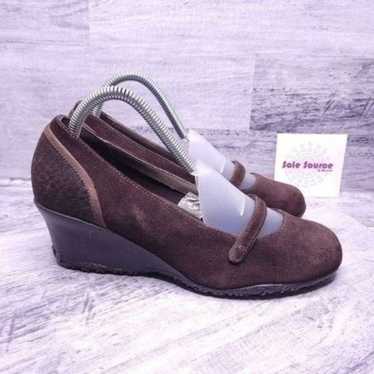 Merrell Petunia Suede Mary Jane Wedge Pump Brown W