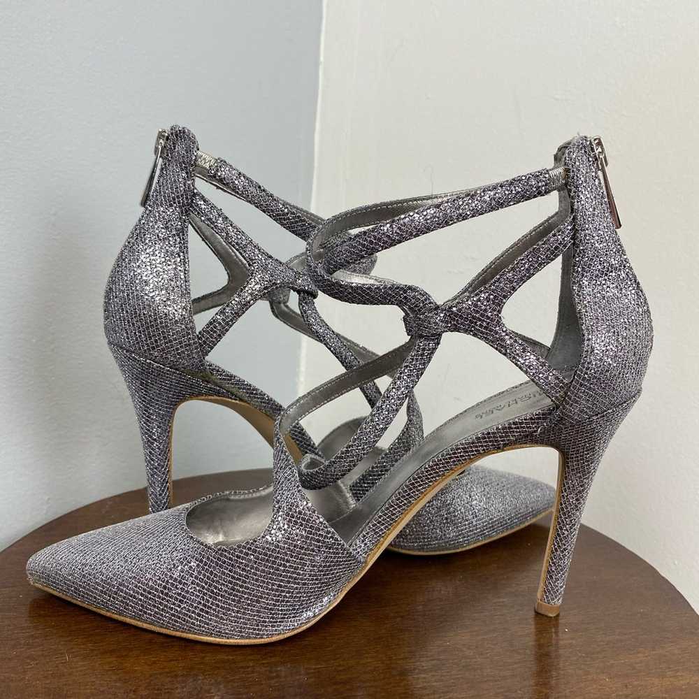 Michael Kors Catia Silver Glitter Chain Mesh Pump… - image 8