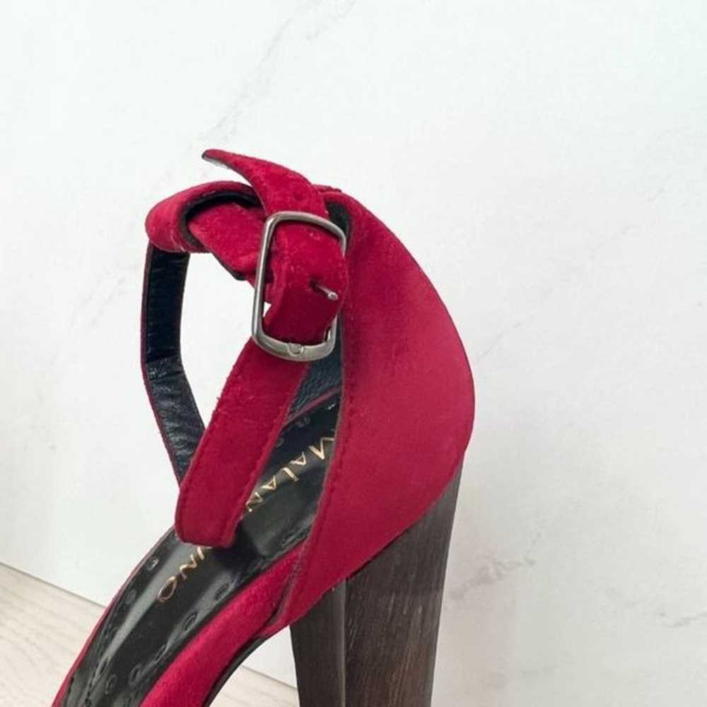 Catherine Malandrino Ruby Red Suede Platform Heels - image 4