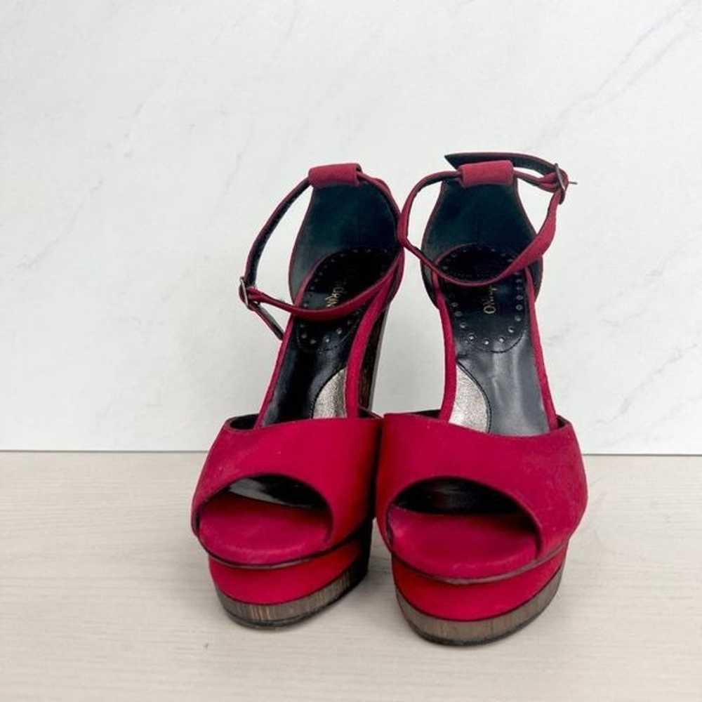 Catherine Malandrino Ruby Red Suede Platform Heels - image 5