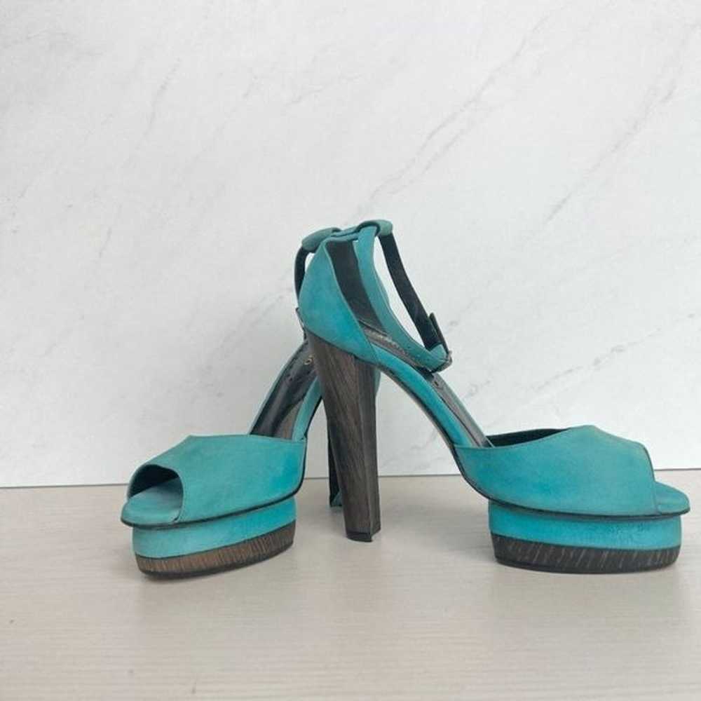 Catherine Malandrino Light Blue Suede Platform He… - image 3