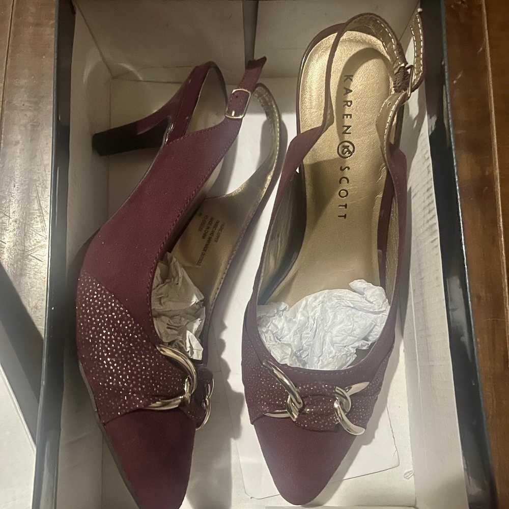 Karen Scott Giselee Slingback Pumps Wine Size9 M - image 3