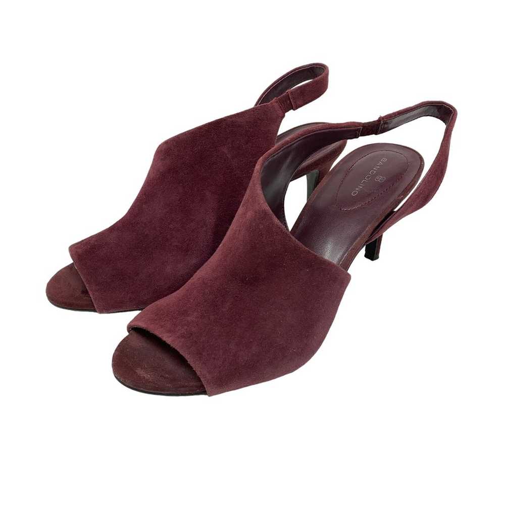 Bandolino Heeled Sandals Womens 10 Burgundy Suede… - image 2