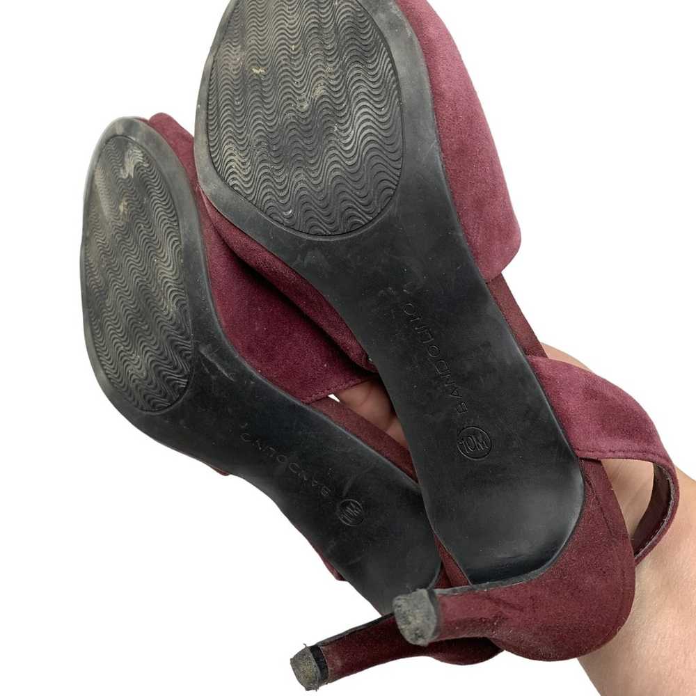 Bandolino Heeled Sandals Womens 10 Burgundy Suede… - image 6