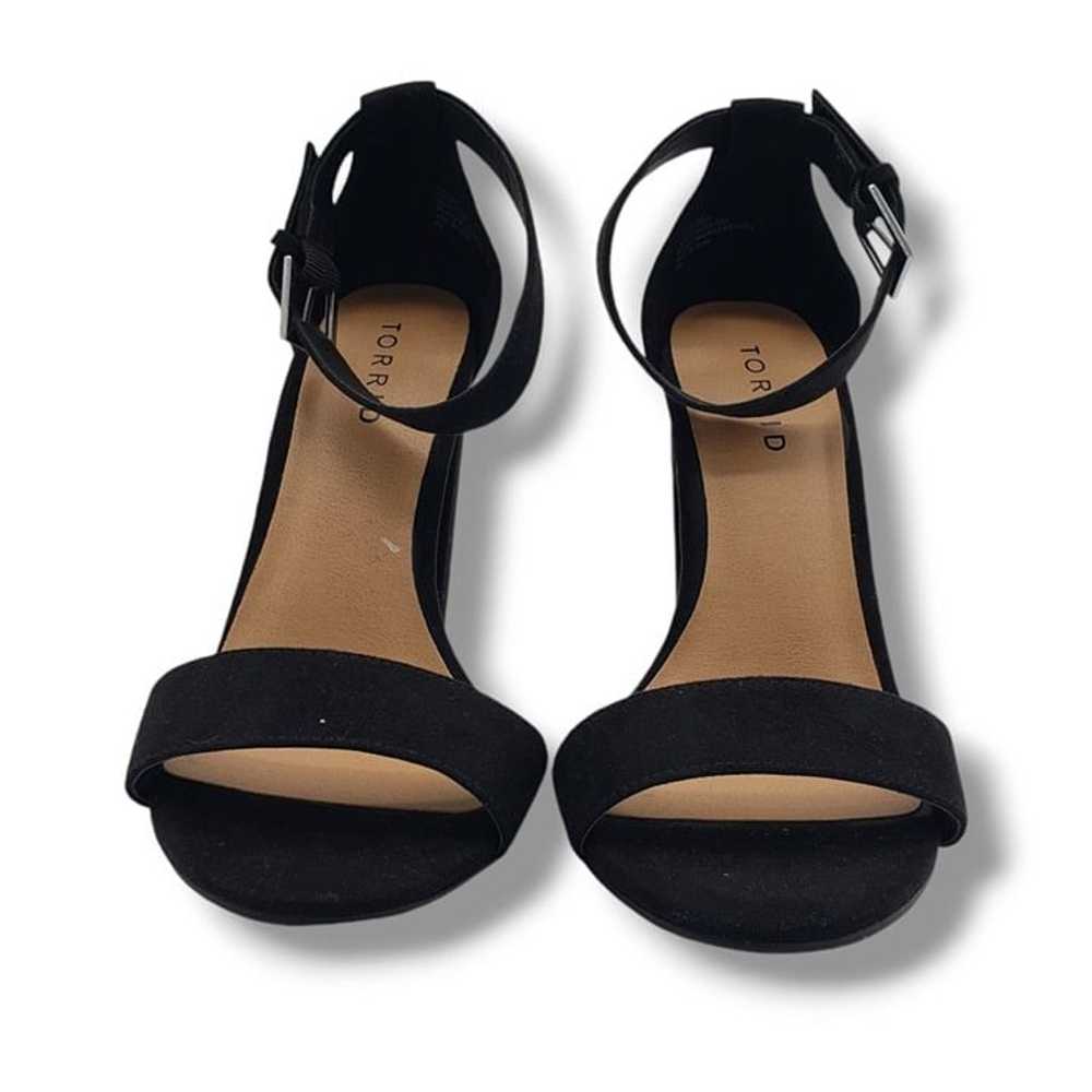 Torrid Two Strap Tapered Heel Sandal Womens 6W Bl… - image 3