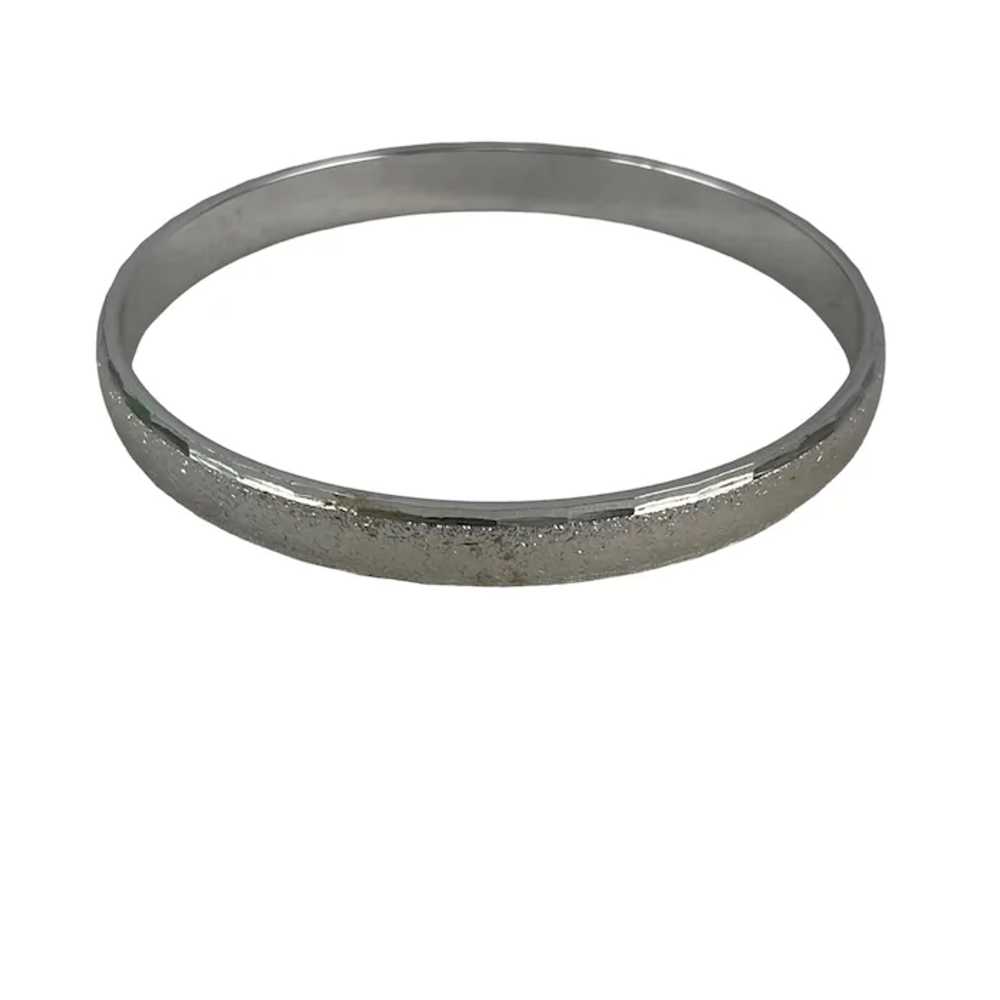 Monet Silver-Tone Bangle Bracelet Vintage - image 2