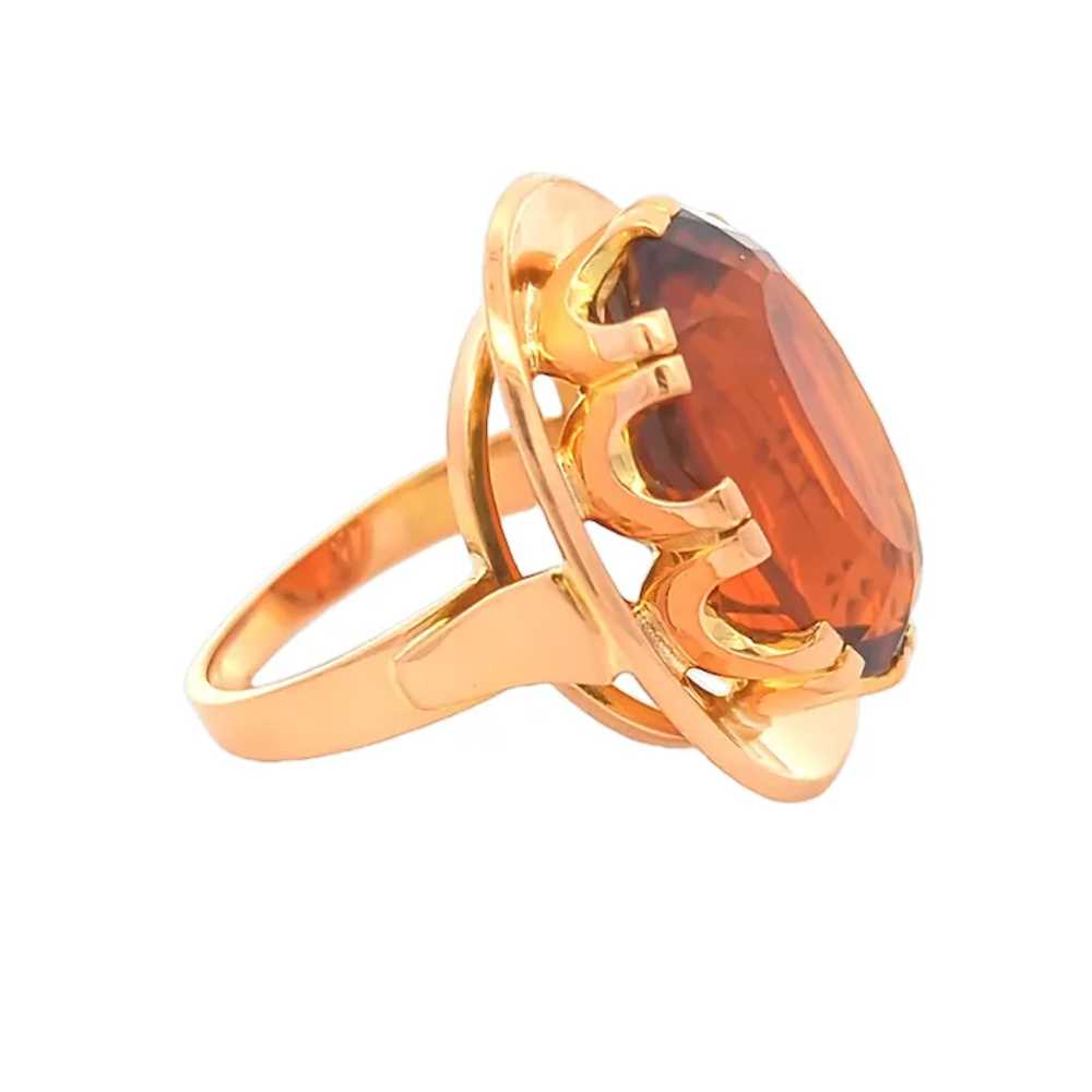 Estate 22K Yellow Gold Crown Prong Citrine Ring - image 2