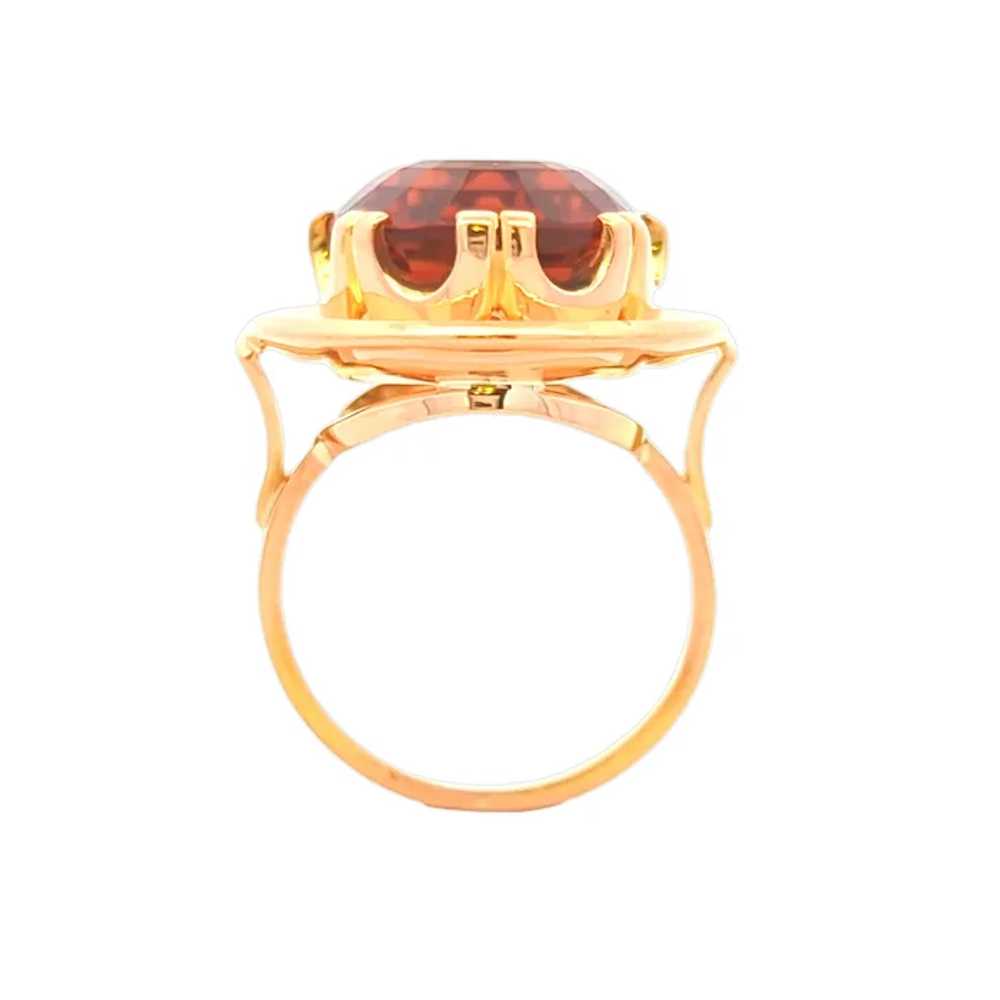 Estate 22K Yellow Gold Crown Prong Citrine Ring - image 4