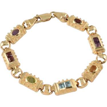 Multi Gemstone Gold Bracelet