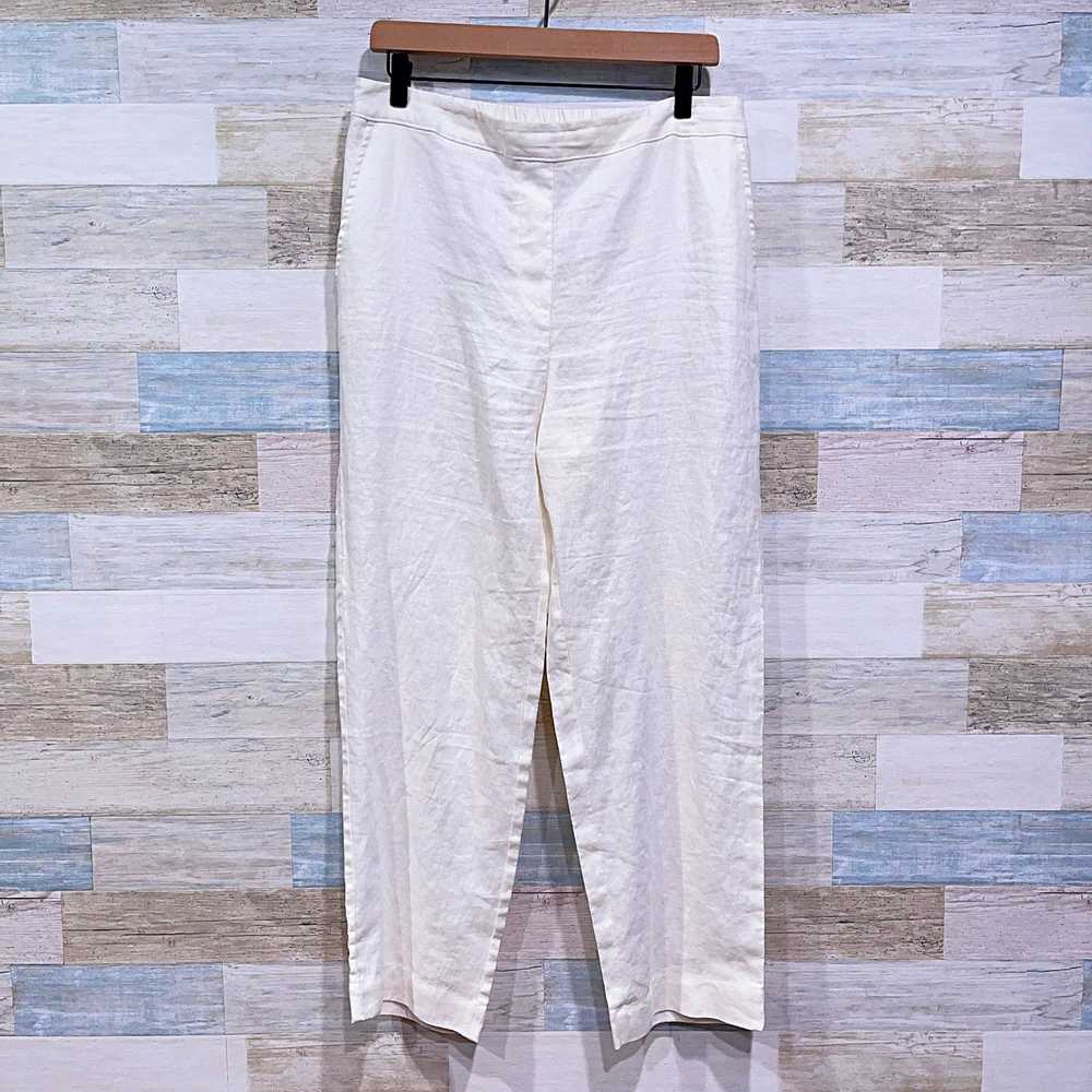 Chicos Chicos 100% Linen Wide Ankle Pants Ecru Hi… - image 1