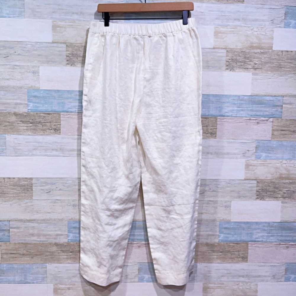 Chicos Chicos 100% Linen Wide Ankle Pants Ecru Hi… - image 3