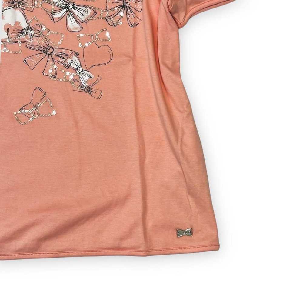 TO BE CHIC Too Basic T-Shirt Ribbon Pink Print U - image 9