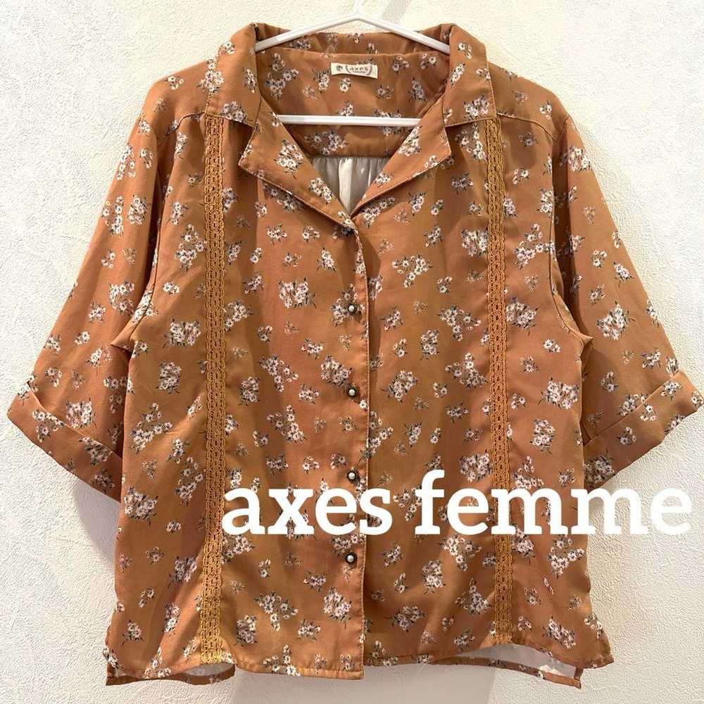 axes femme Floral Antique Girly Short-Sleeved Shi… - image 1