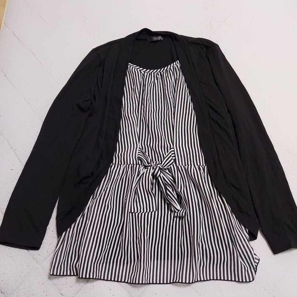 non & billy L size long-sleeved top with stripe p… - image 2