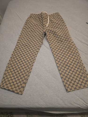 Gucci Gucci GG Jacquard Canvas Track Pant Camel Sz