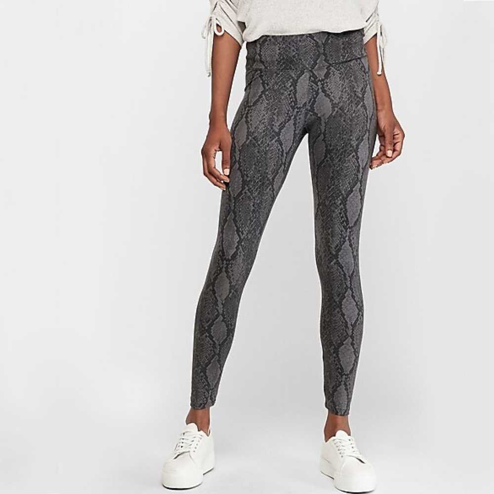 Express Express Snakeskin Leggings High Rise Small - image 1