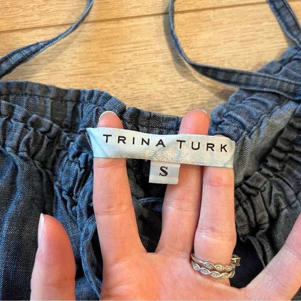 Trina Turk Chill Chambray Cold Shoulder Denim Min… - image 3